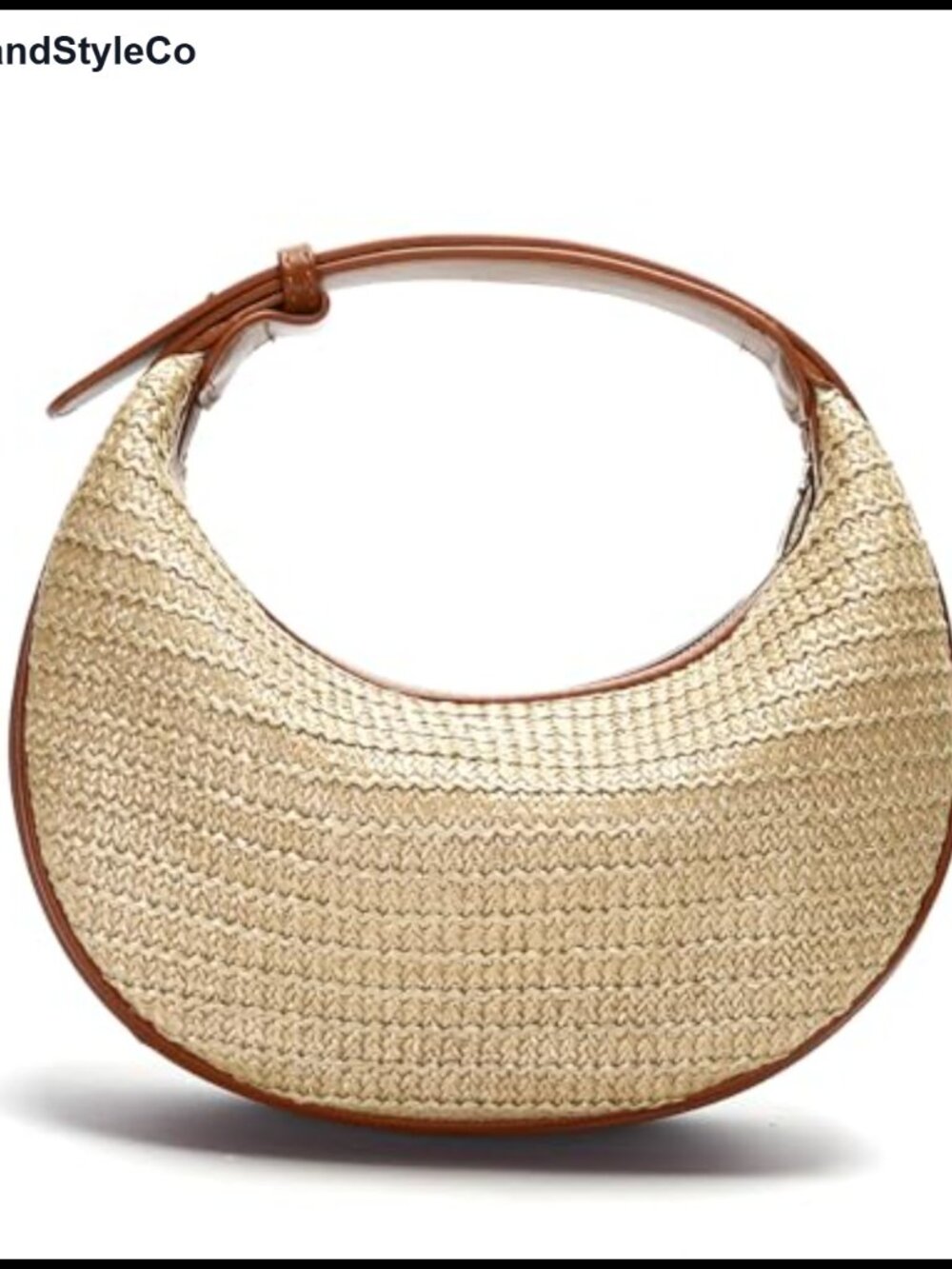 Handwoven Straw Hobo Shoulder Bag for Women, Adjustable Crossbody Purse
